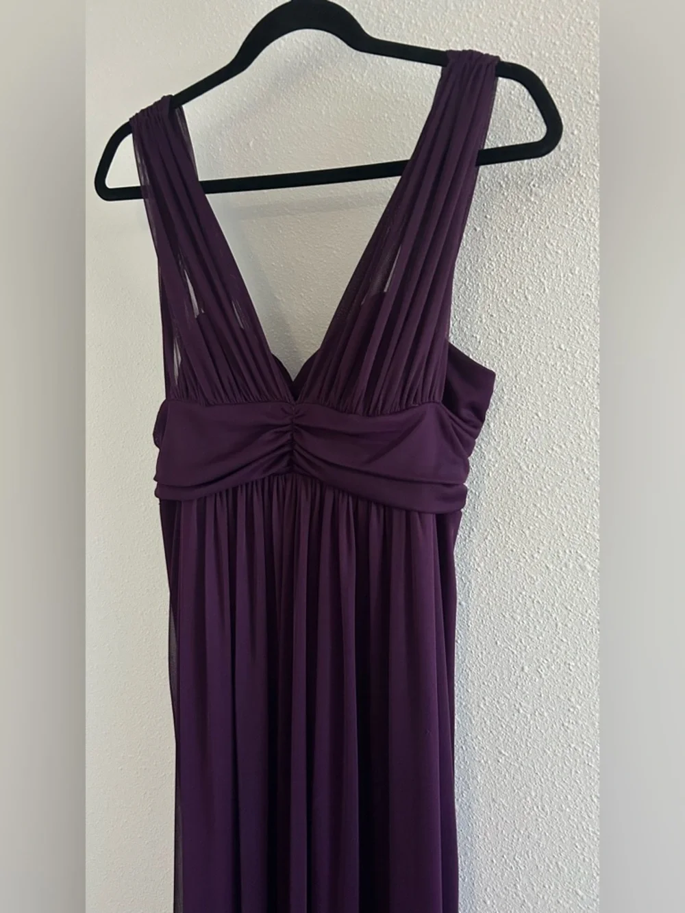 Juno Plum V-Neck Maxi Dress with Empire Waist - Picture 2 of 5